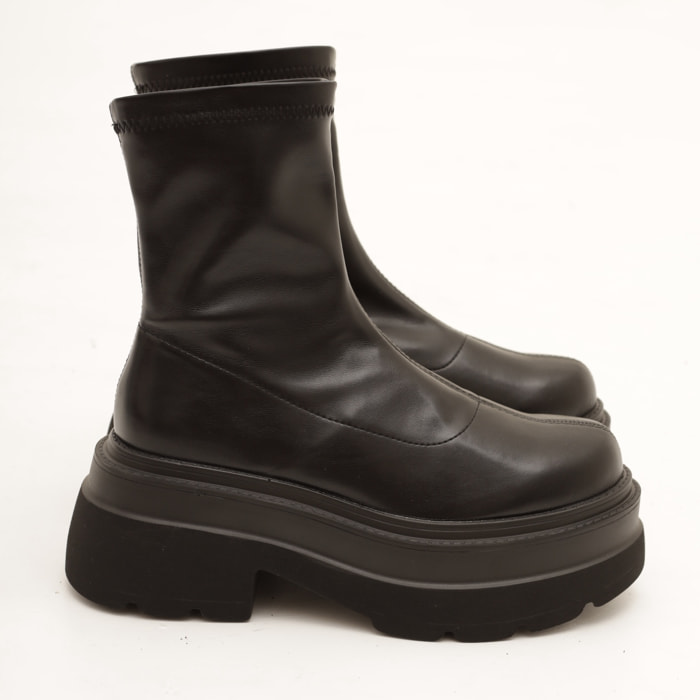 STIVALETTO STRETCH PLATFORM NERO