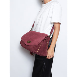 Borsa a mano da donna Made in Italy - Modello Zelia Elite - Pelle scamosciata - 37.0 x 22.0 x 15.0 cm