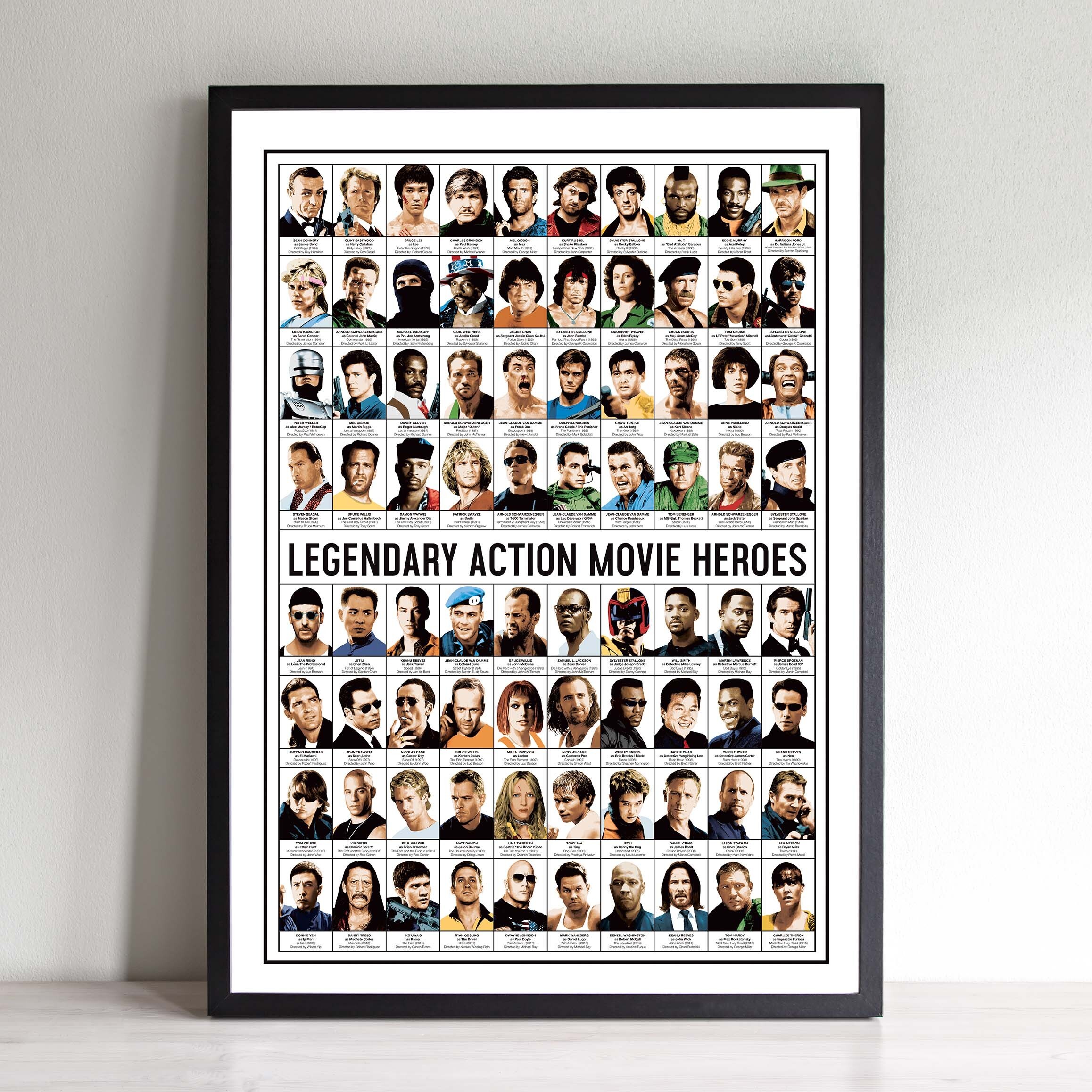 Affiche - Legendary Action Movie Heroes - Olivier Bourdereau