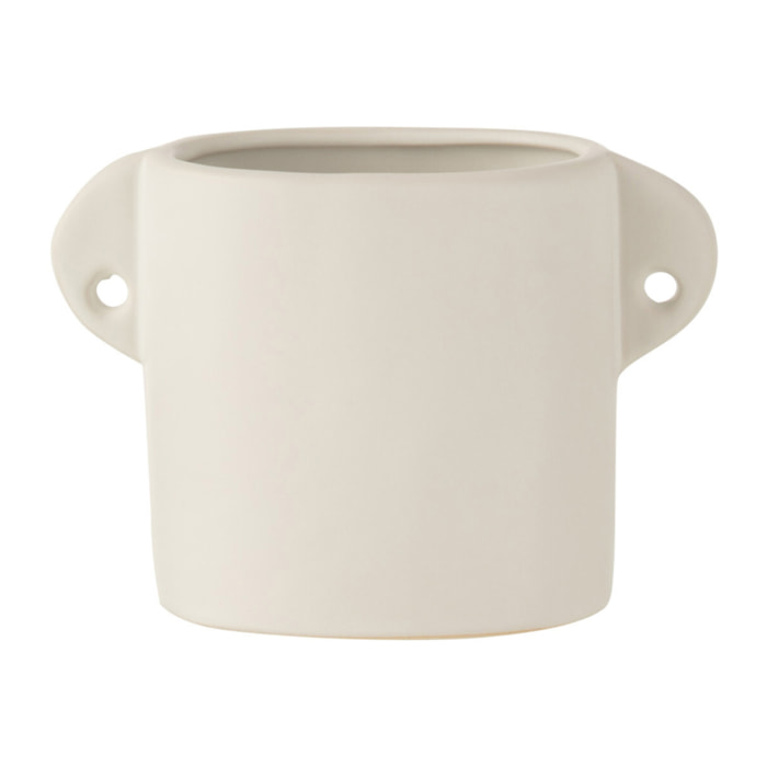 J-Line cache-pot Renaissance - céramique - blanc - 2 pièces - Ø 8.5 cm