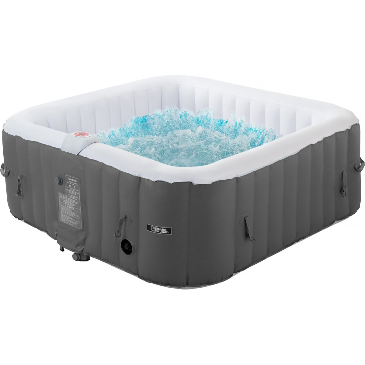 Spa gonflable "RIVIERA" en PVC - 6 places - Gris/blanc