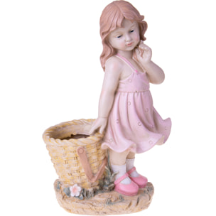 Bambina In Piedi con Vaso 53 Cm - Pezzi 1 - 33X53X22cm - Colore: Incolore - Bianchi Dino - Decori Casa E Complementi