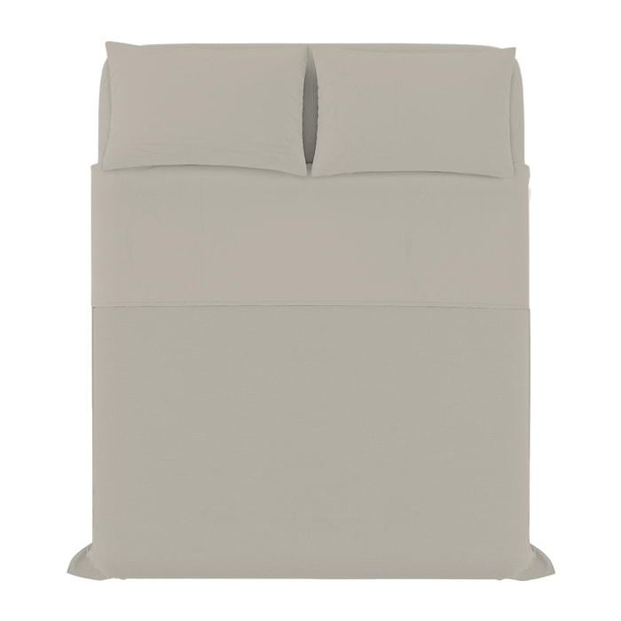 COMPLETO LETTO ELEGANT, 100% Microfibra, No Stiro - GRIGIO CHIARO