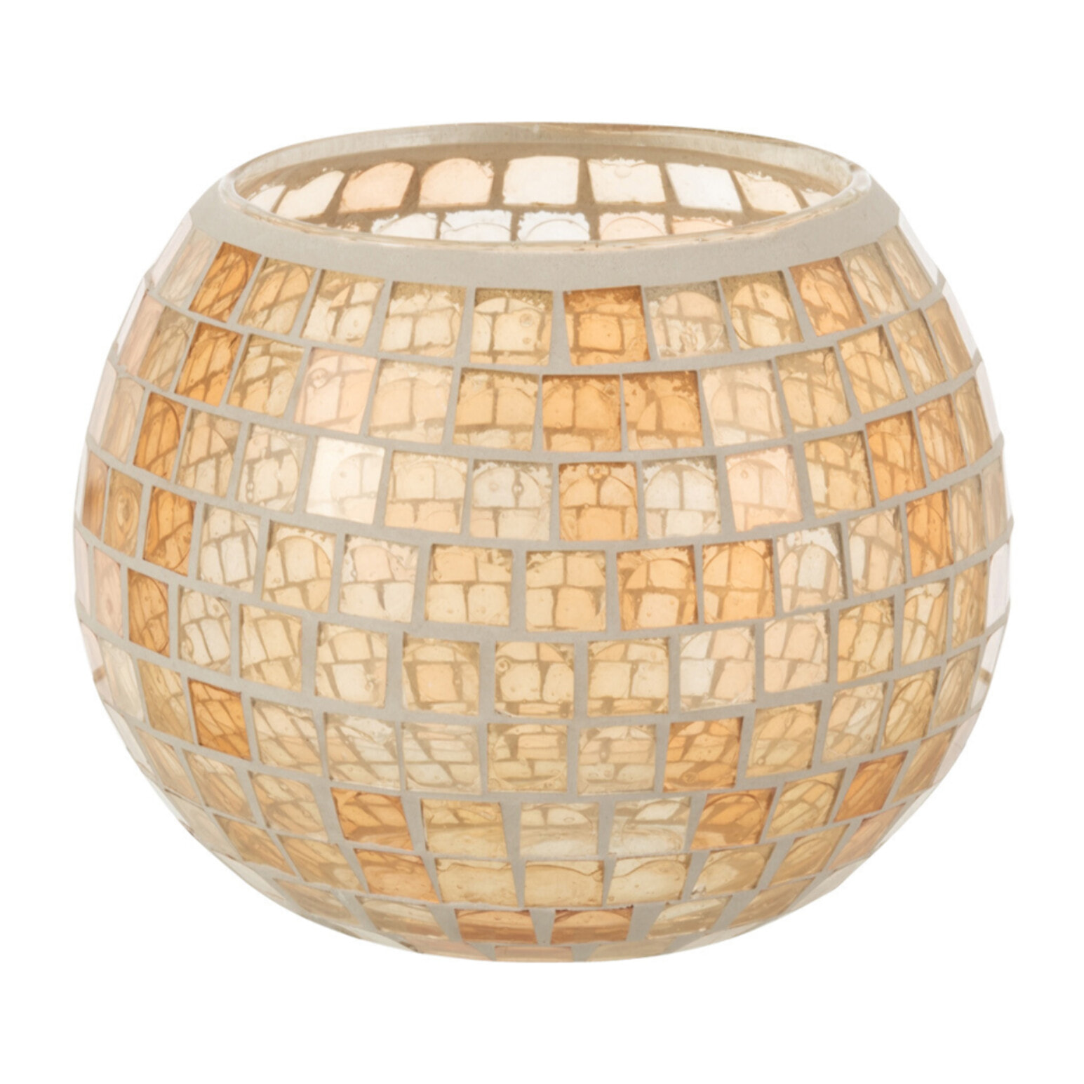 J-Line photophore Mosaiques Rond - verre - orange - large
