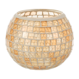 J-Line photophore Mosaiques Rond - verre - orange - large