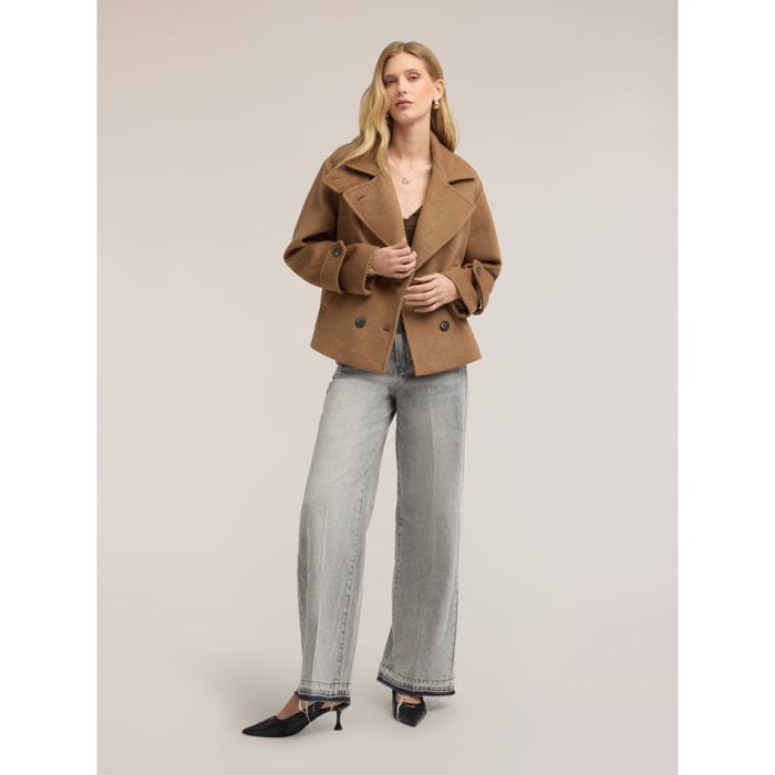 Motivi - Jeans palazzo con orlo sfrangiato - Grigio