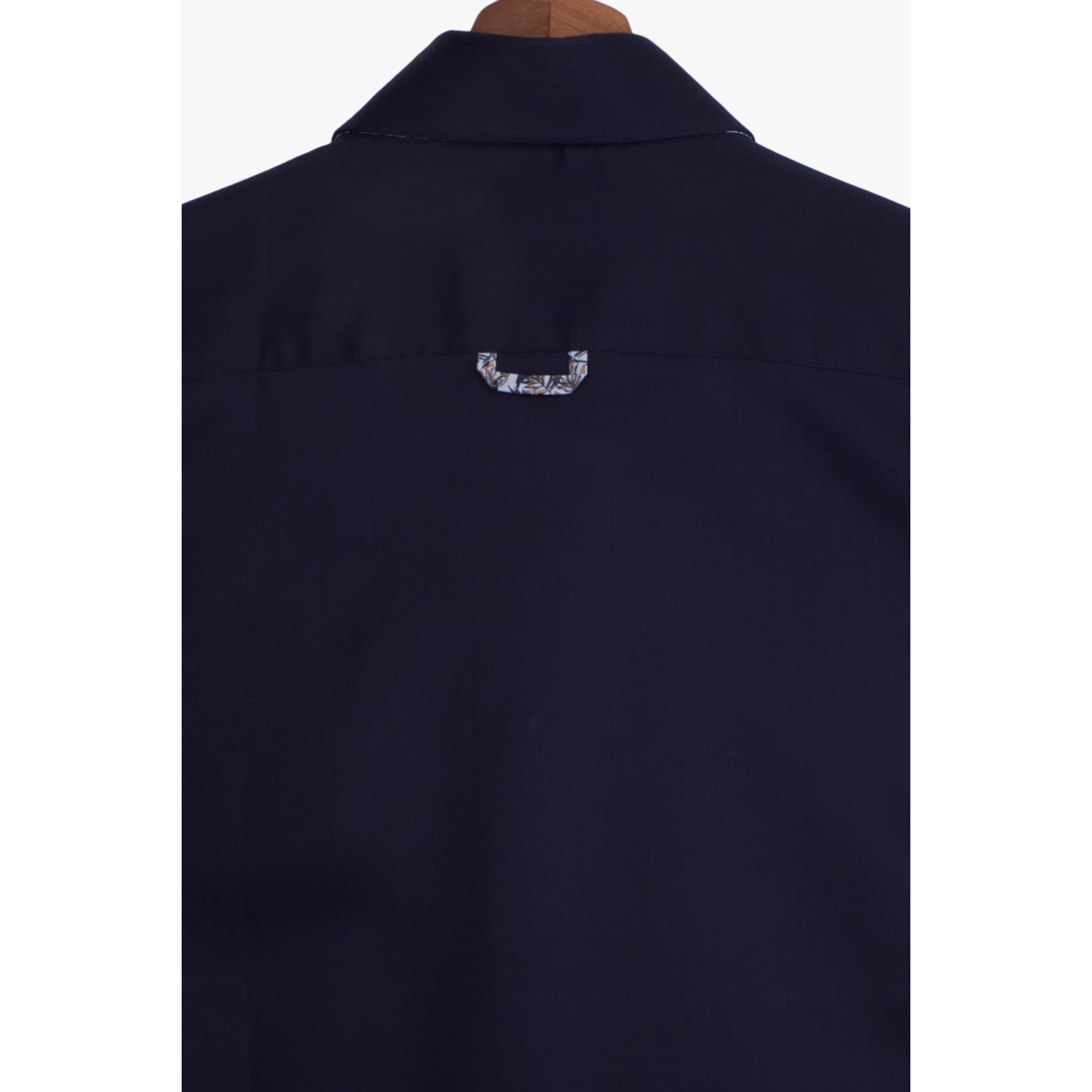 Camicia Uomo 2 Bottoni Button Down Slim Satin Unito Blu