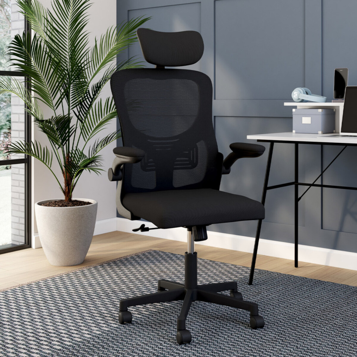 Fauteuil de bureau à roulettes James noir
