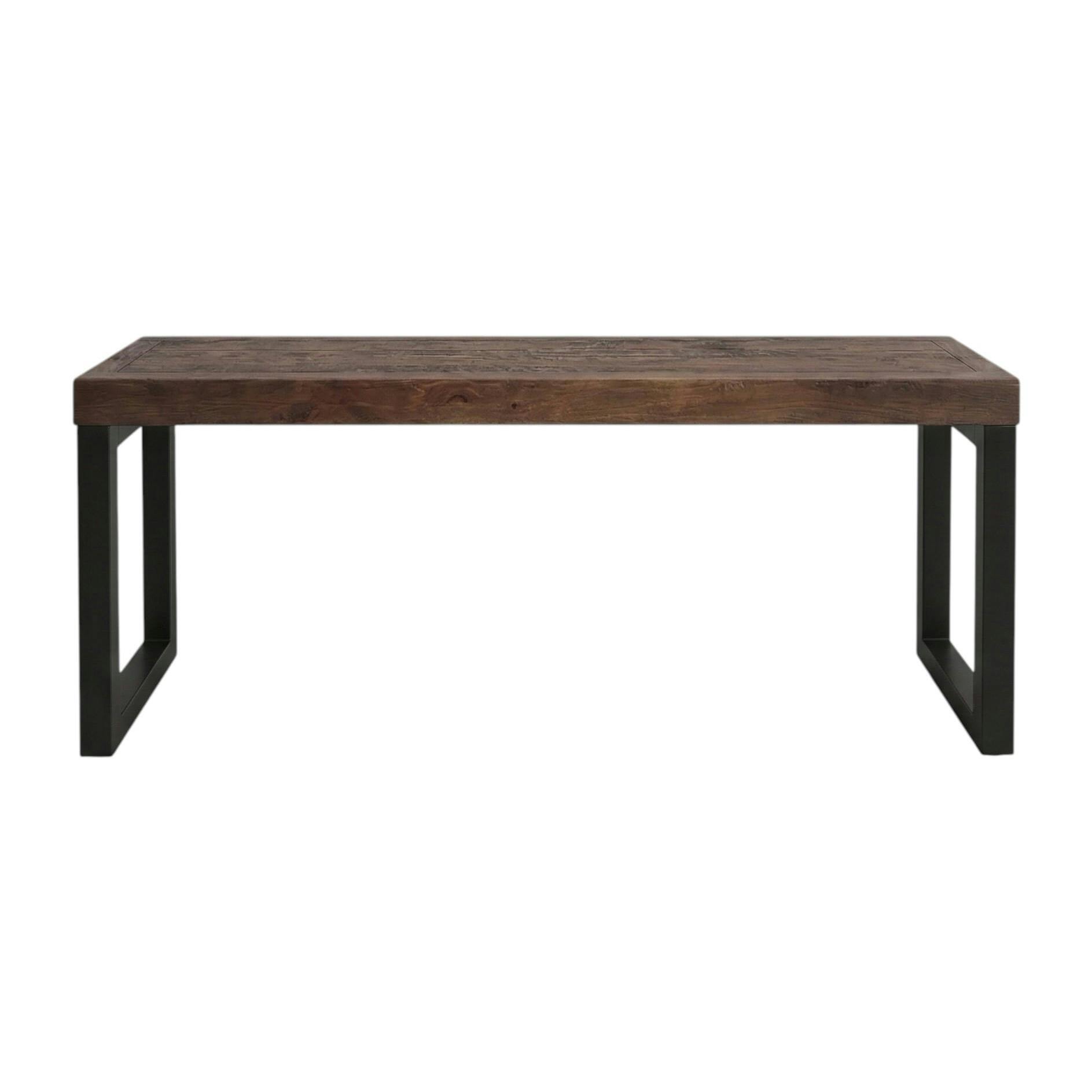 Banc bois brun recyclé pieds métal 140 cm SAMOA
