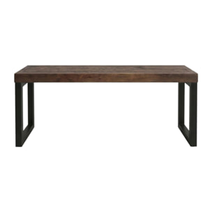 Banc bois brun recyclé pieds métal 140 cm SAMOA