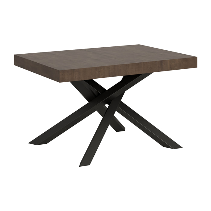 Table extensible 90x140/244 cm Volantis Noyer cadre Anthracite