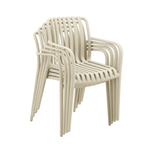 Fauteuil de jardin plastique (lot de 4) AGATHE FAUTEUILS