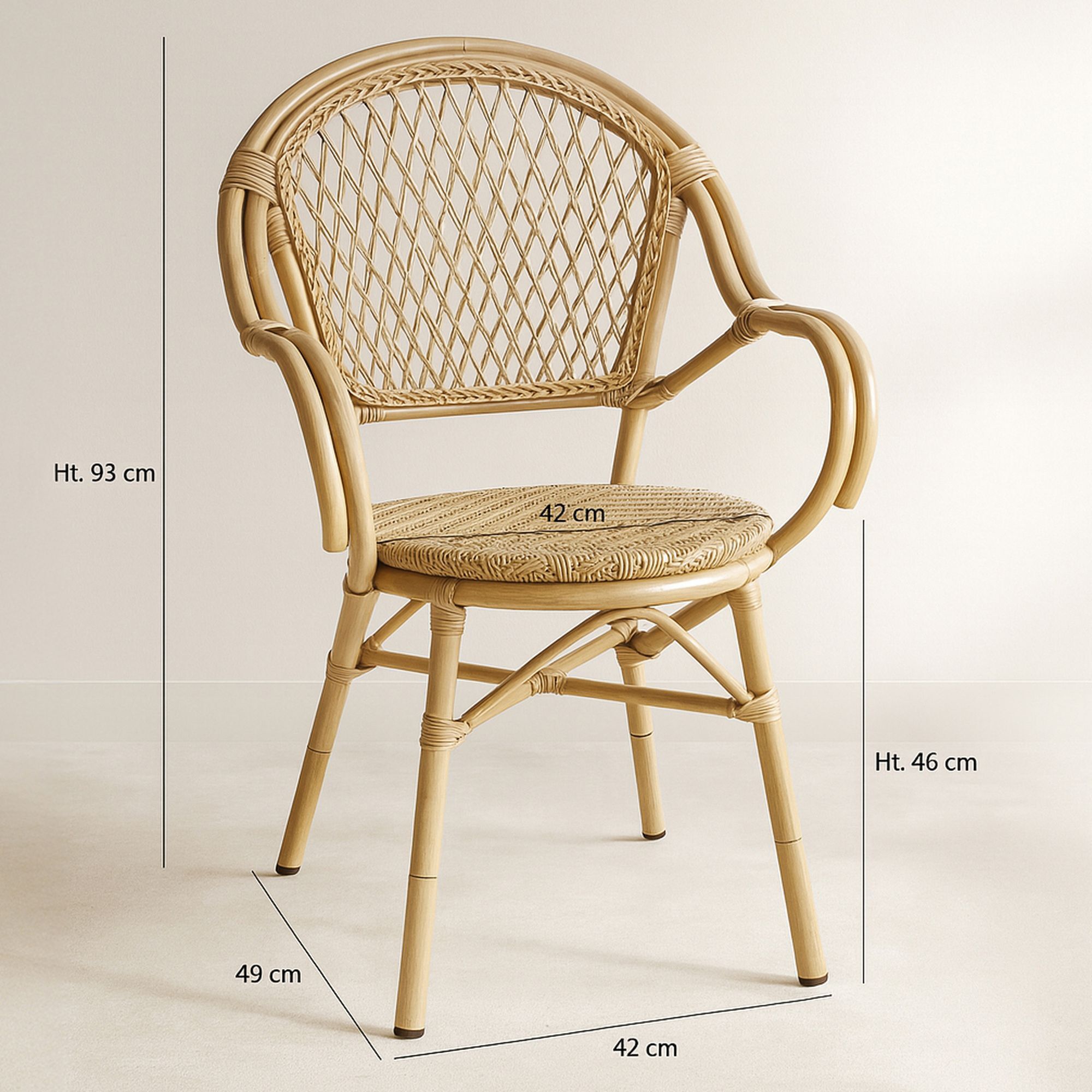 Lot de 2 fauteuils de table extérieur en rotin synthétique CAPRI