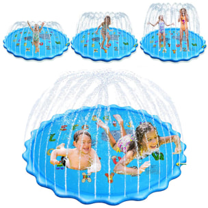 Splash Pad. Juguete inflable con aspersor de agua para jugar. 200cm de diámetro. Diseño animalitos y abecedario.