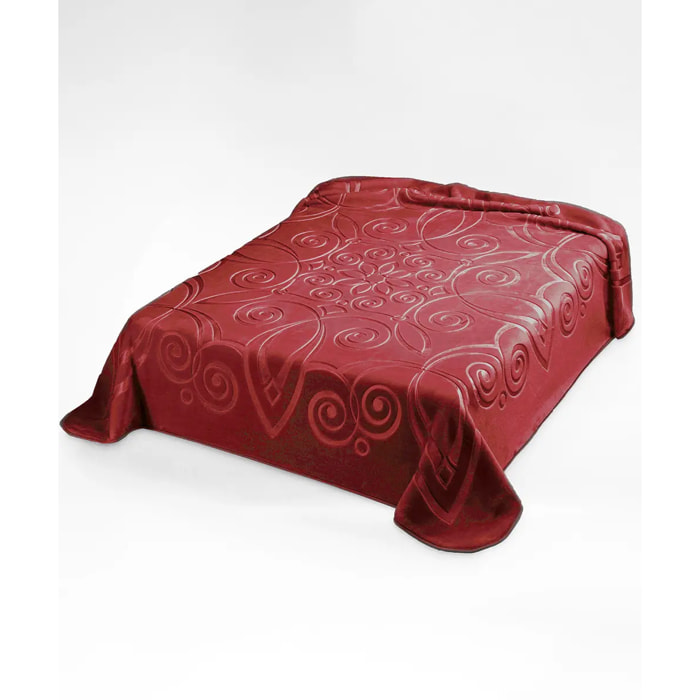 Coperta Plaid Rosso Granata in tinta unita con morbido pile di poliestere