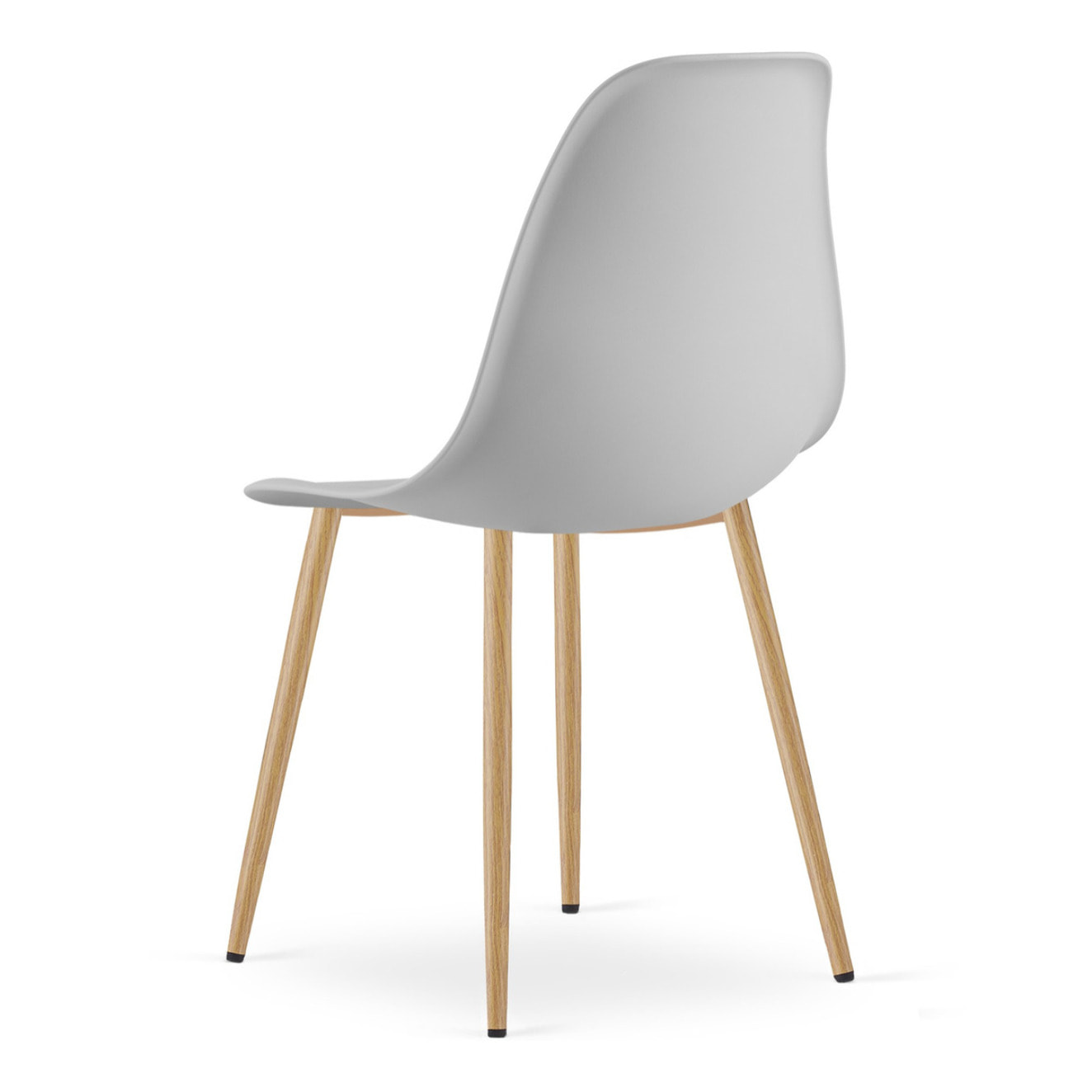 Sedia scandinava WAT in polipropilene grigio e metallo effetto legno