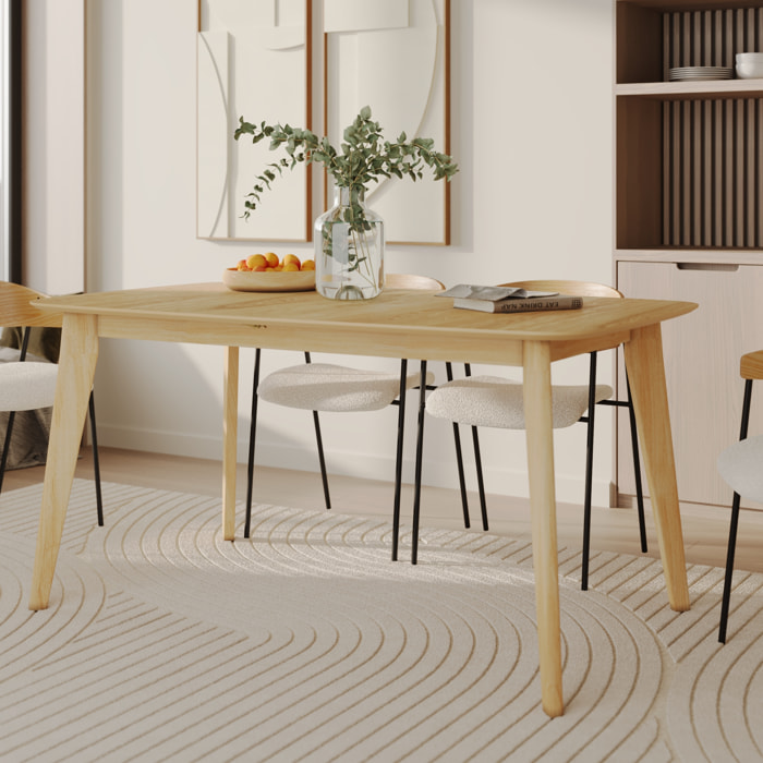 Table rectangulaire 4/6 personnes extensible en bois clair 150/180 cm - Oman