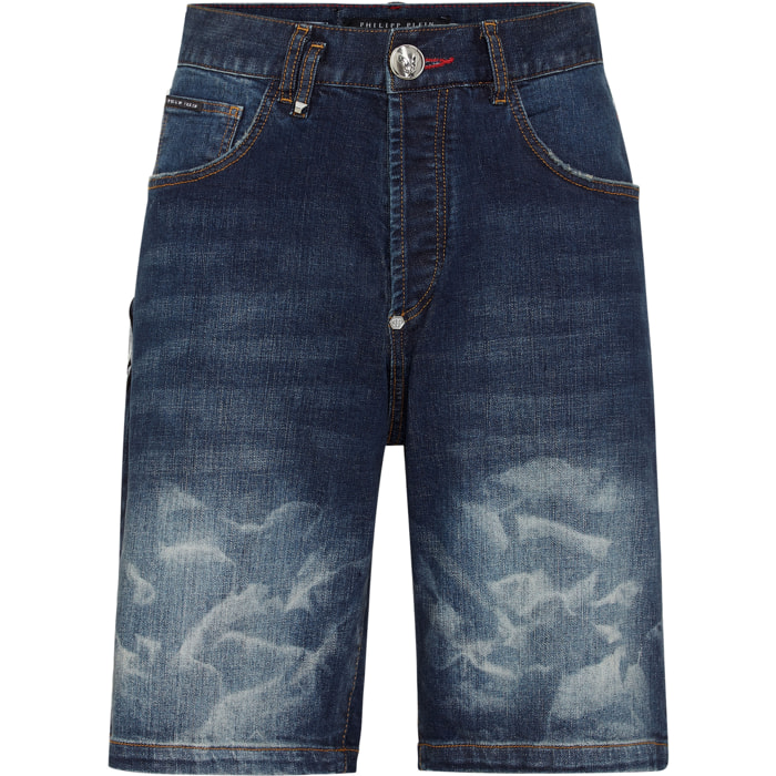 PHILIPP PLEIN PANTALONCINI DI JEANS FORMENTERA FIT