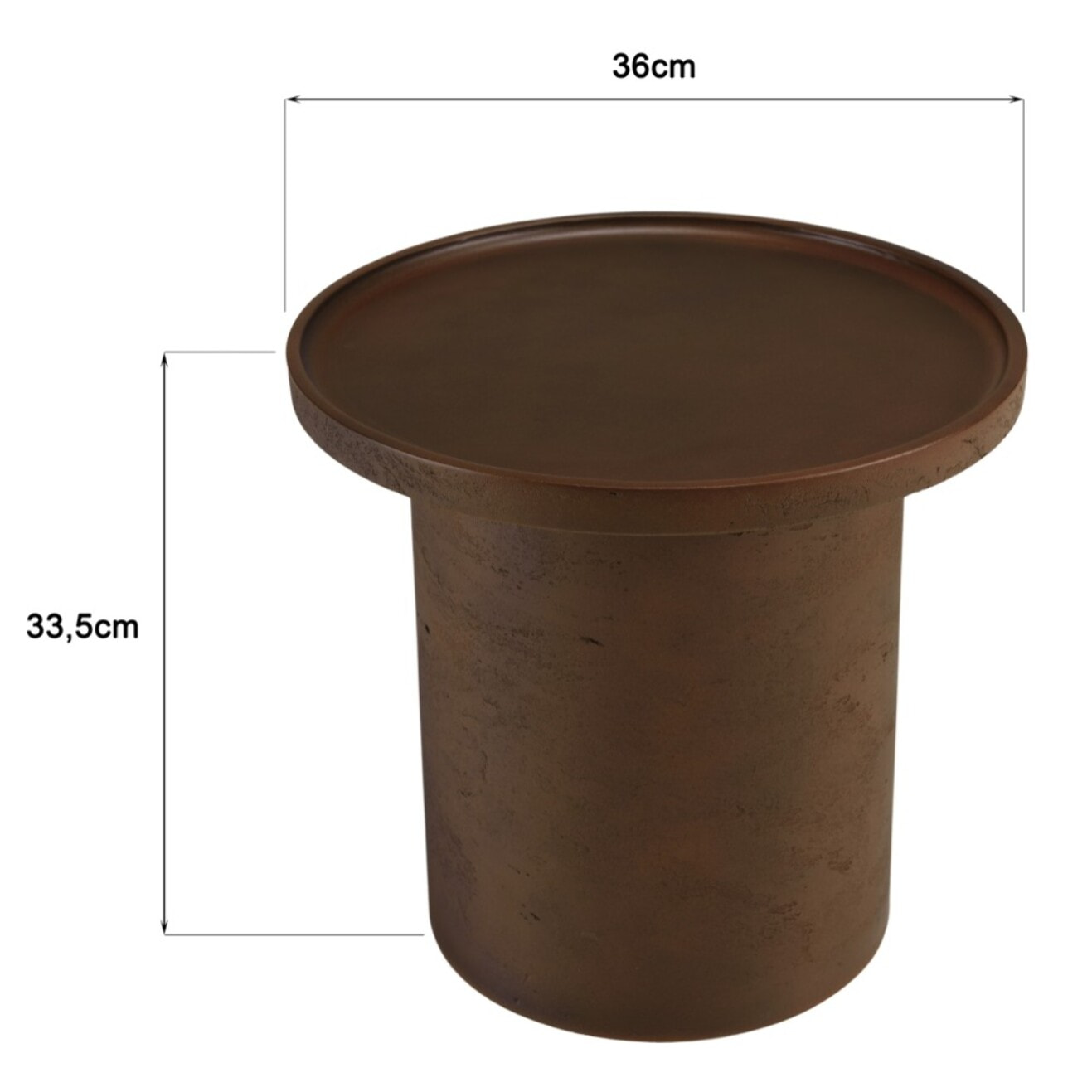 NESTOR - Table d'appoint ronde en béton marron D36cm