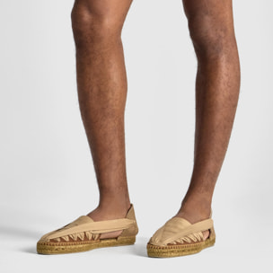 Alpargata embetada Norman plana en algodón con cierre elástico