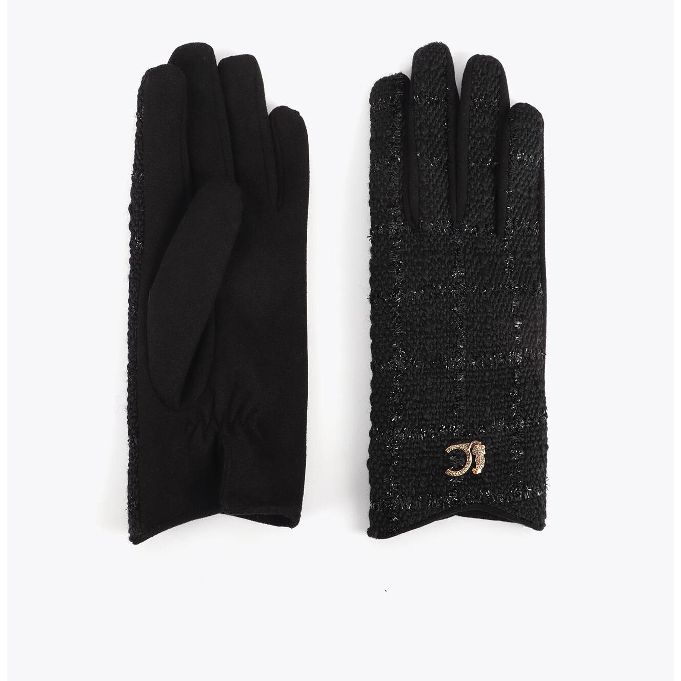 Guanti combinati in tweed