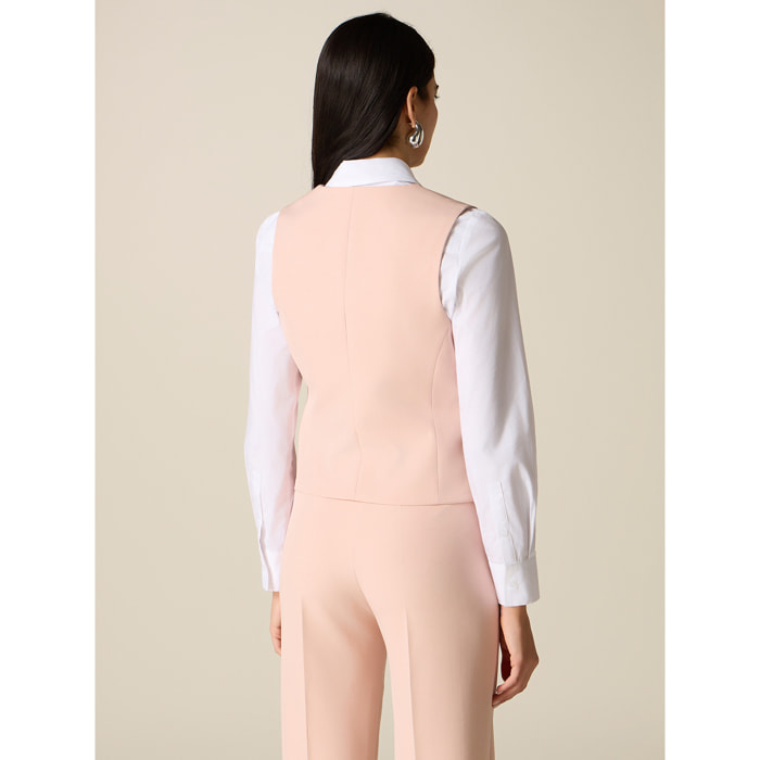 Oltre - Gilet sartoriale con tasche a filetto - Rosa