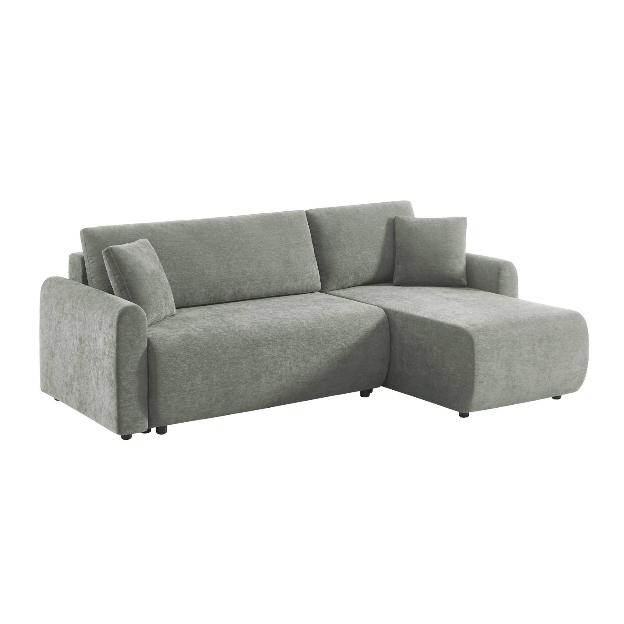 Canapé d'angle réversible, convertible, 3 places tissu avec coffre BERLIN