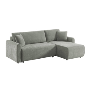 Canapé d'angle réversible, convertible, 3 places tissu avec coffre BERLIN