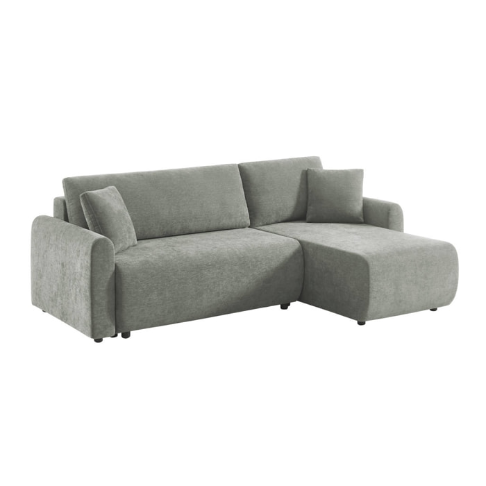 Canapé d'angle réversible, convertible, 3 places tissu avec coffre BERLIN