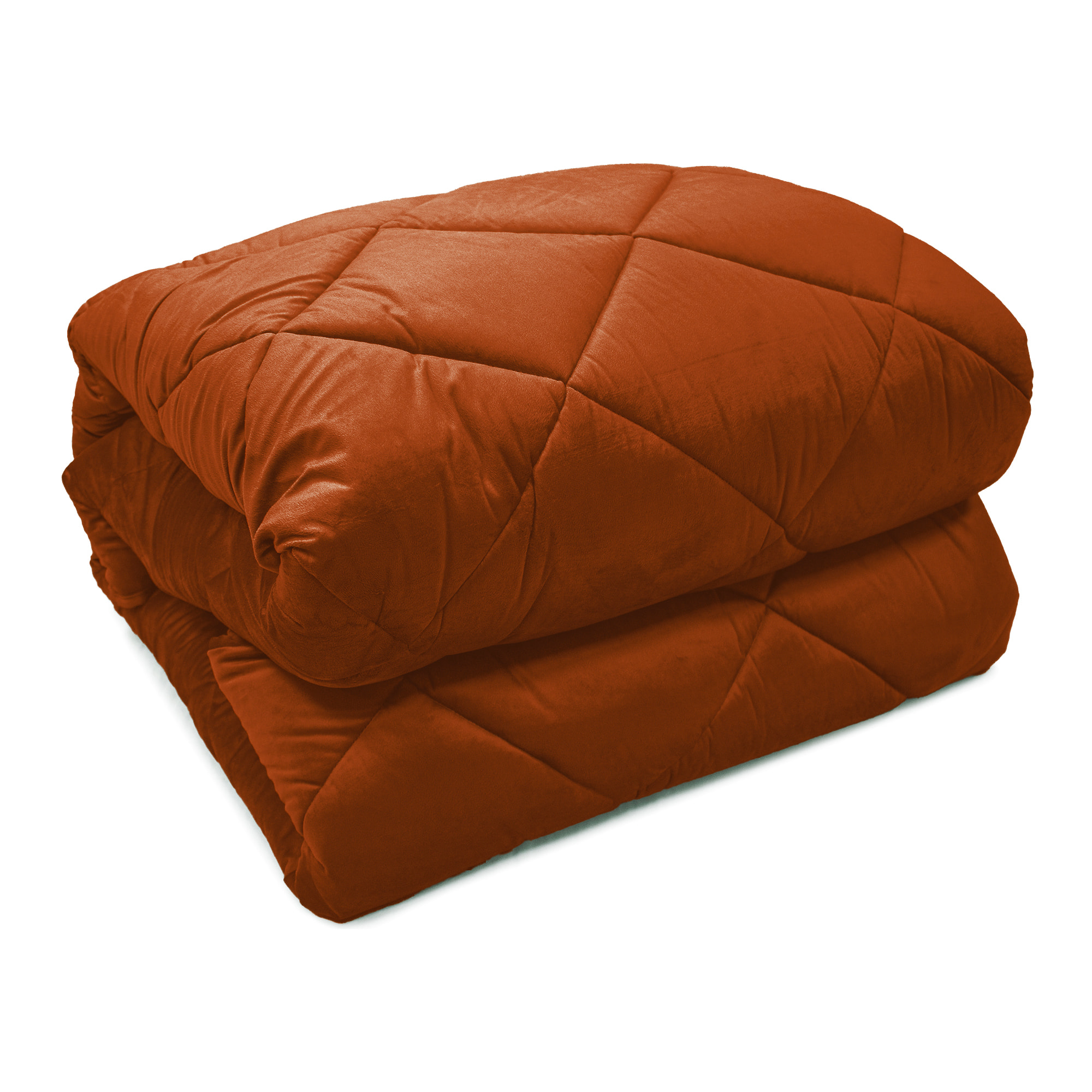 TRAPUNTA INVERNALE MATRIMONIALE IN VELLUTO RUGGINE PRODOTTO ITALIANO