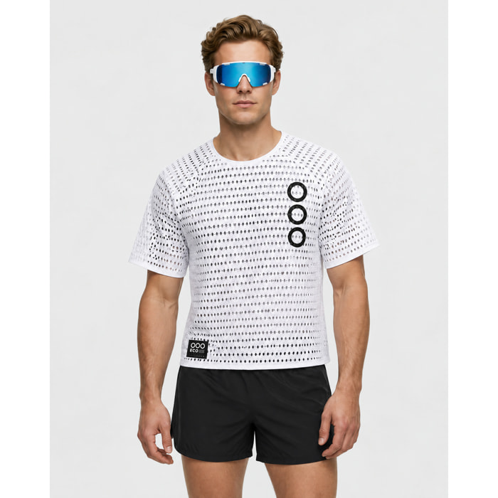 Camiseta técnica de rejilla para hombre ECOON ECOIce - Blanco
