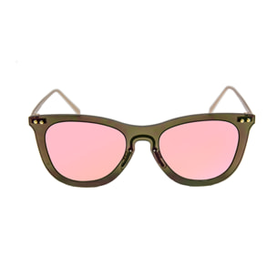 Gafas de sol PALO ALTO ARLES - Marrón transparente / Espejo rosa y patillas de metal dorado mate