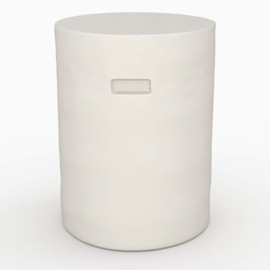 Table d'appoint ronde en béton blanc D35 cm - Santorini