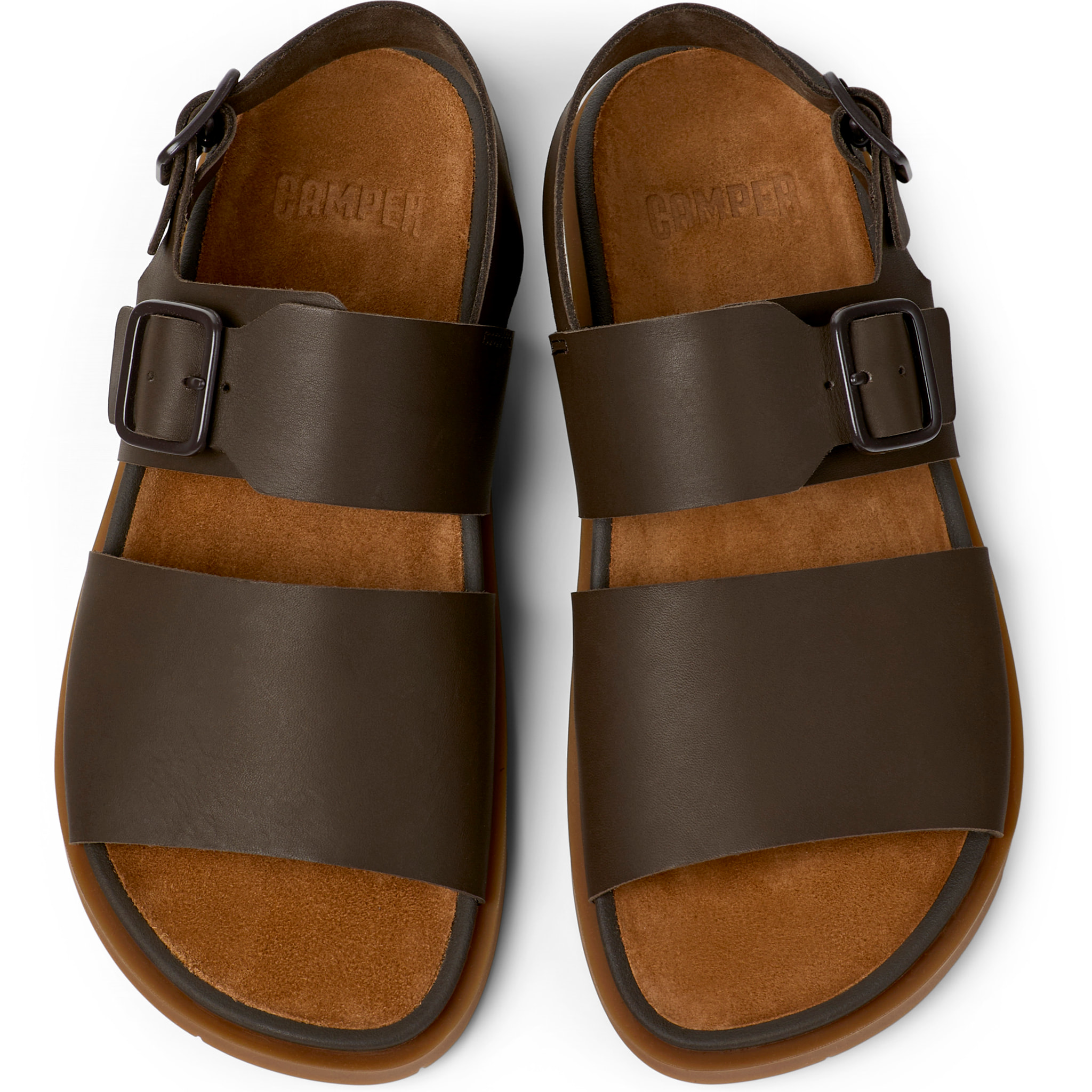 Sandalias - CAMPER Lluc Sandal - Marron - Cuero liso