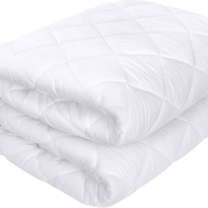Protege Matelas 100% Polyester 205gsm Matelasse / Respirant Blanc