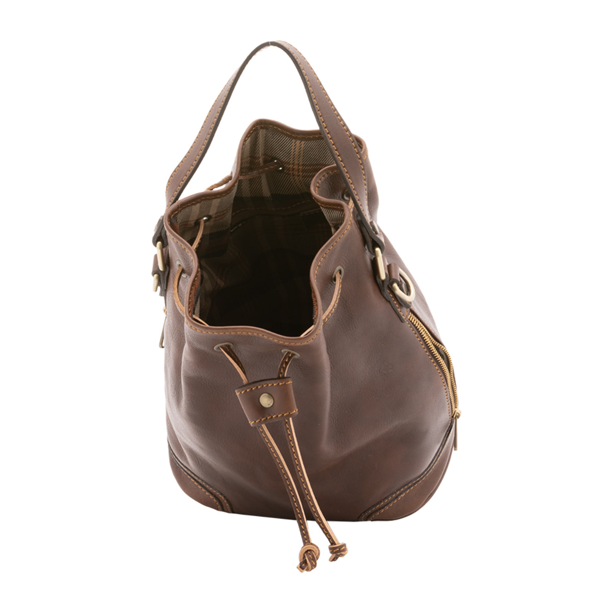 Borsa a secchiello  unisex In Vera pelle Made in Italy 24x30x16 cm