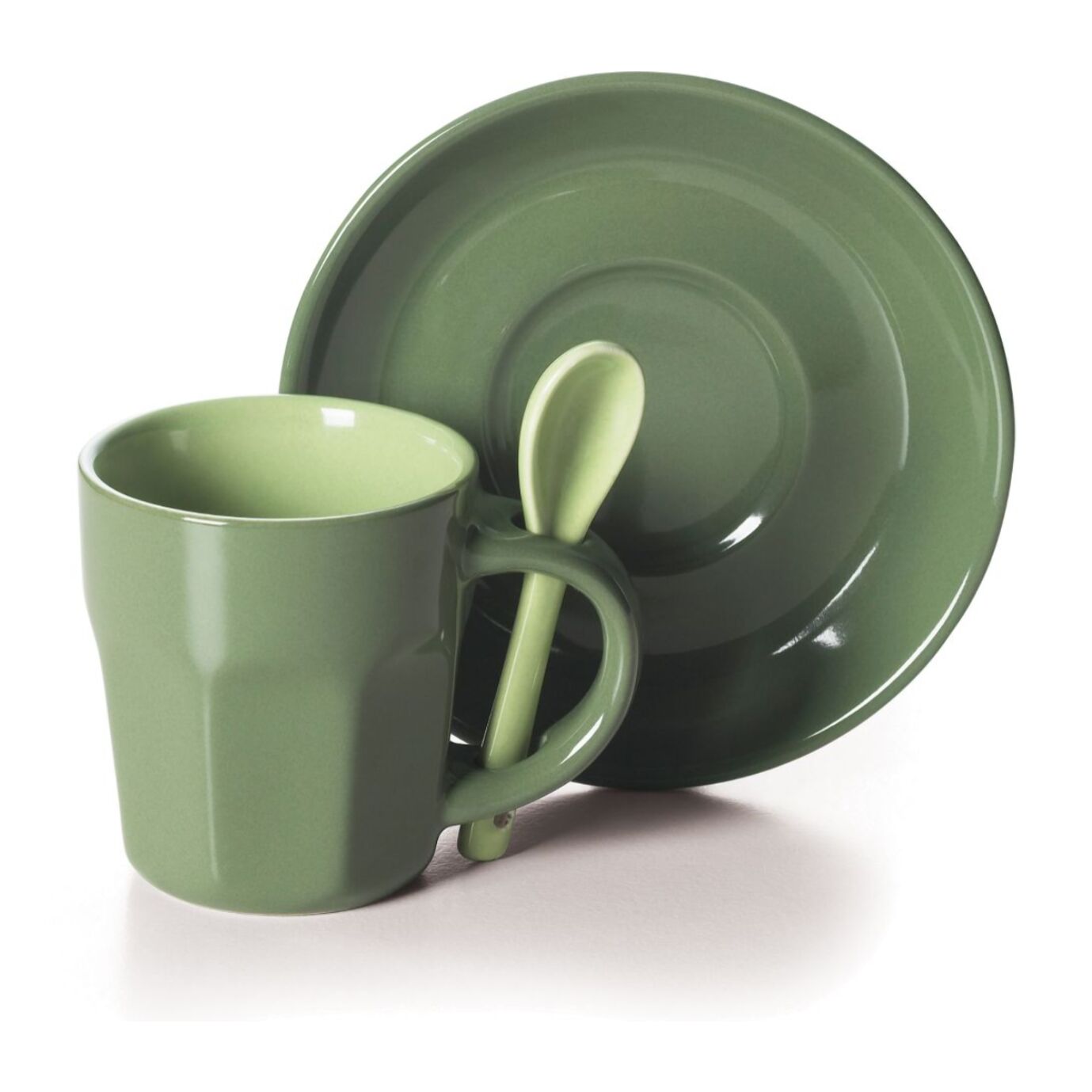 Set 6 Tazze Caffè con Piattino Excelsa – Abbraccio, Stoneware Multicolore