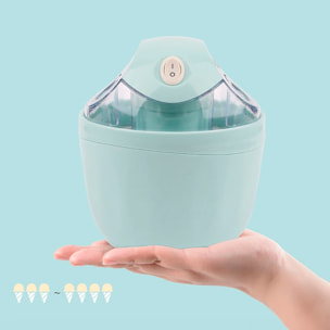 Mini heladera automática de 500ml, 9.5W, operación con un botón y entrada doble para líquidos.