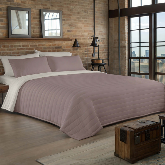 Icehome - Colcha Bouti - Lisa - Reversible - 100% Microfibra - 70 gr/m² - Topo/L.198 Piedra