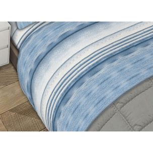 Completo Lenzuola 100% Cotone Smoke Azzurro