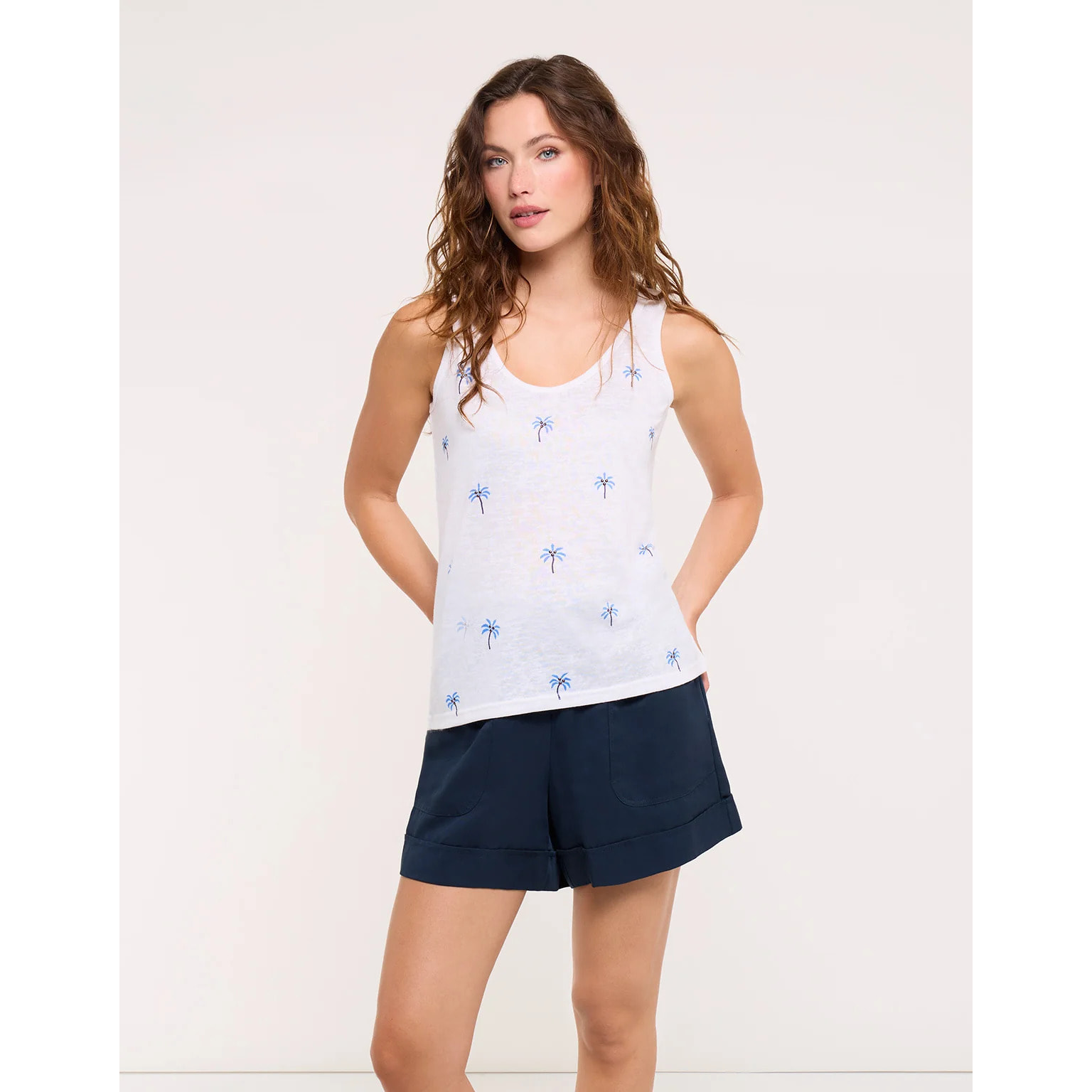 Camiseta Tirantes Palmeritas Azules - Palmey