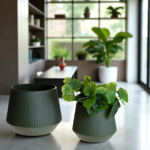 Set 2 vasi rigati - 27xH21x27cm - Pezzi 1 - Bianchi Dino SpA