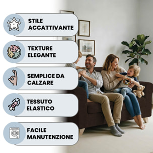 COPRIDIVANO IRIS, Elastico, Estensibile e Sagomato - MARRONE