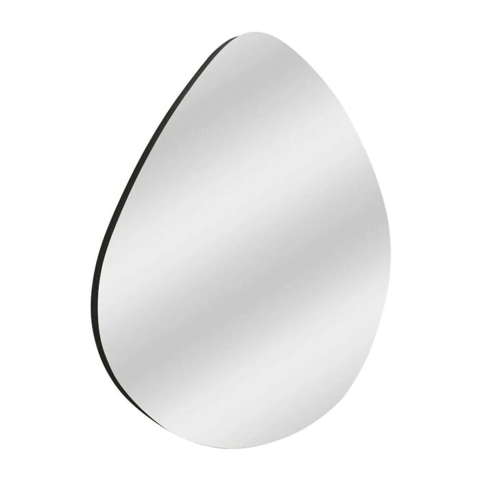 Specchio Eusebia, Specchiera, Articolo d'arredo a muro, Decorazione con specchio, 60x2h60 cm, Nero