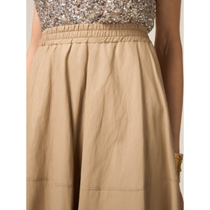 Oltre - Falda midi amplia - Beige