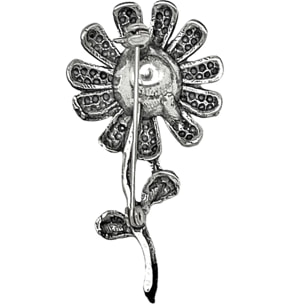 Broche Margarita en fuschial SW y plata