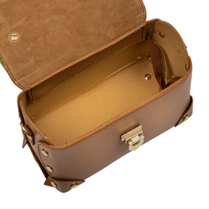 Barrali Bolso bandolera Mujer.Piel auténtica Ruga