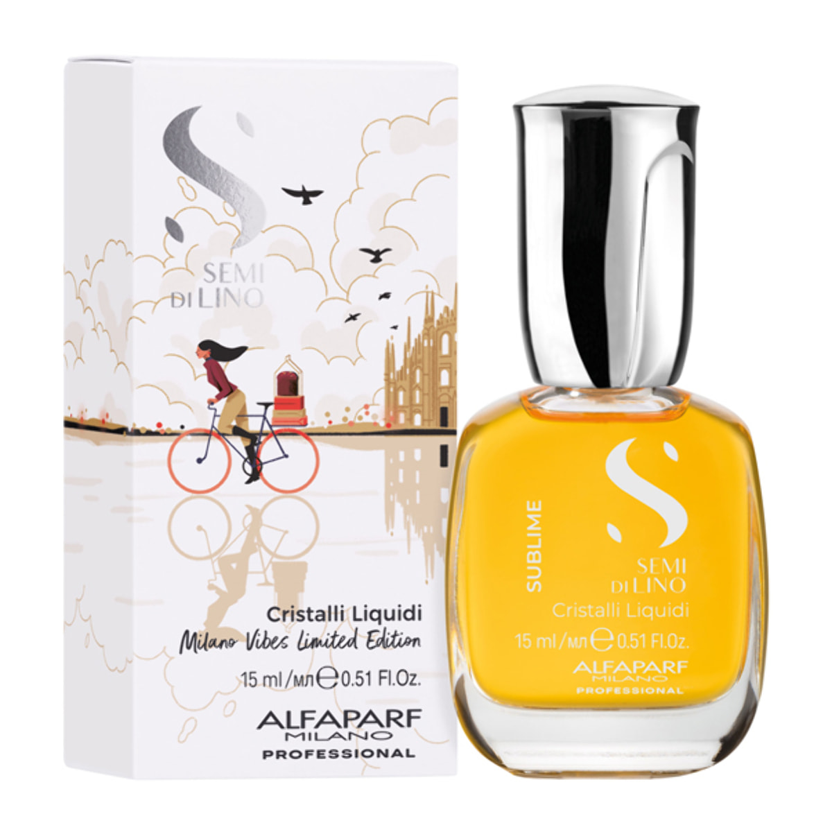 ALFAPARF MILANO Semi Di Lino Sublime Cristales Líquidos Blanco Limitado 15ml