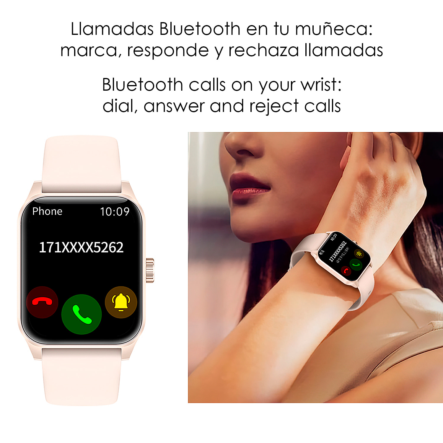 Smartwatch Qx15 con pantalla de 1,85". Llamadas Bluetooth, más de 100 modos deportivos, monitor frecuencia cardíaca y oxígeno en sangre.