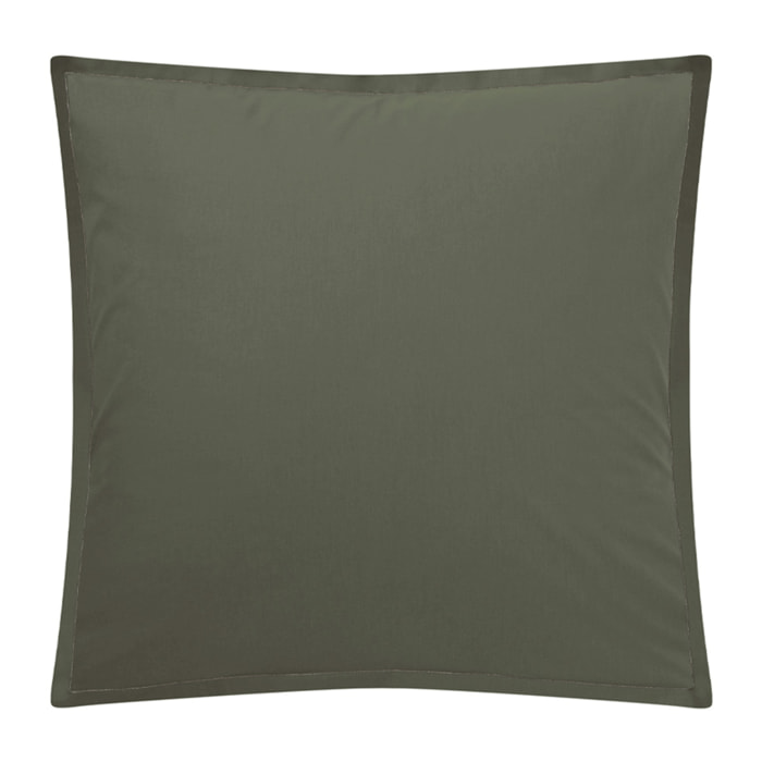 Taie d'oreiller unie en coton, Made in France, TOUT DOUX , Vert Palme
